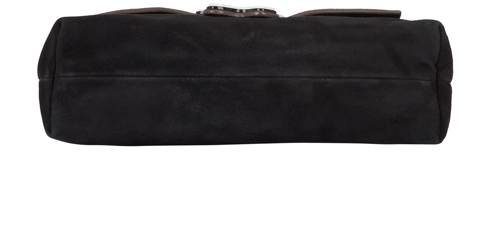 Suede Fried Egg Clutch, &pound;75, Handbags, Black, Suede, Top view